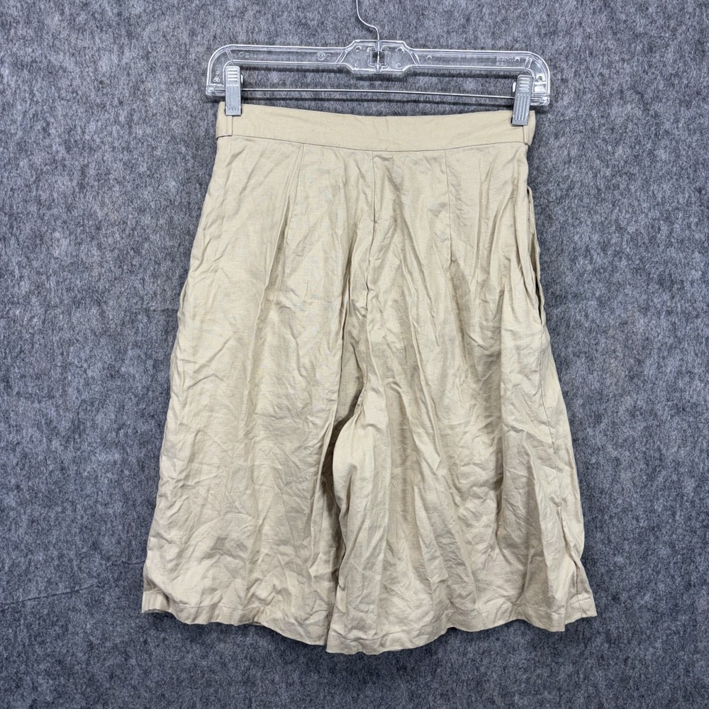 Vintage Brooks Brothers Linen Shorts Women's 4 24 x 10 Tan Harem Preppy - Picture 6 of 8